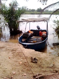 a little boat on the River Gambia