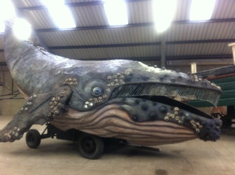 a carnival whale float