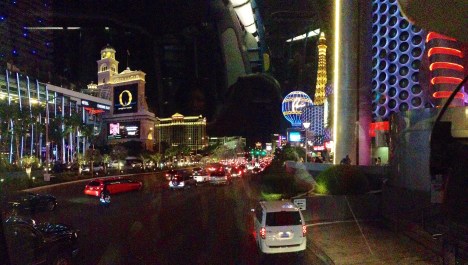 Looking north on Las Vegas strip at night
